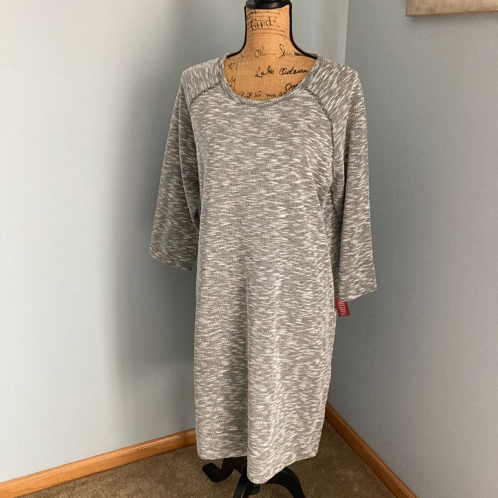 Merona NWT Gray White Marled Knit Sweater Leisure Dress Women Size XXL